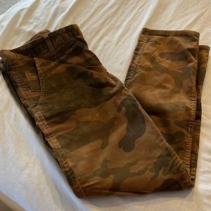 Brown olive camo cords